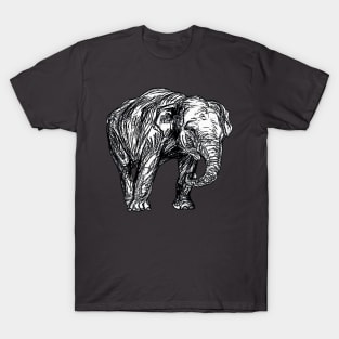 Graphic Novel Style Vector Art Elephant Illustration T-Shirt